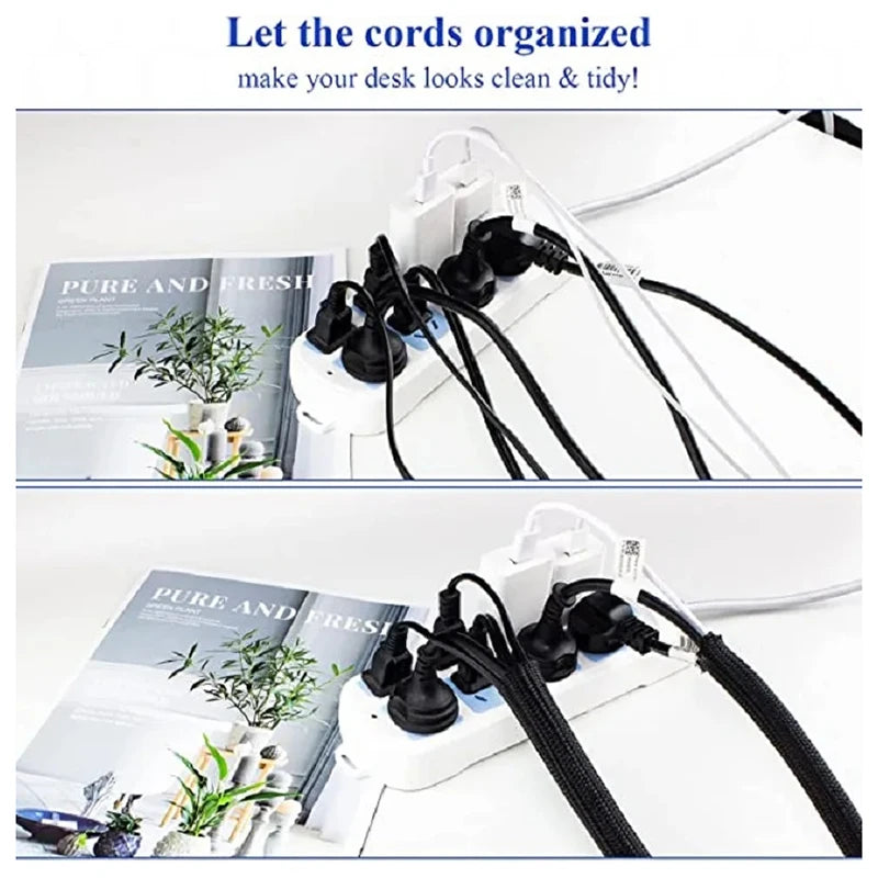 Self-Closing Expandable Braided Cable Sleeve Organizer 2M Cable Sleeve Organizer HIP
