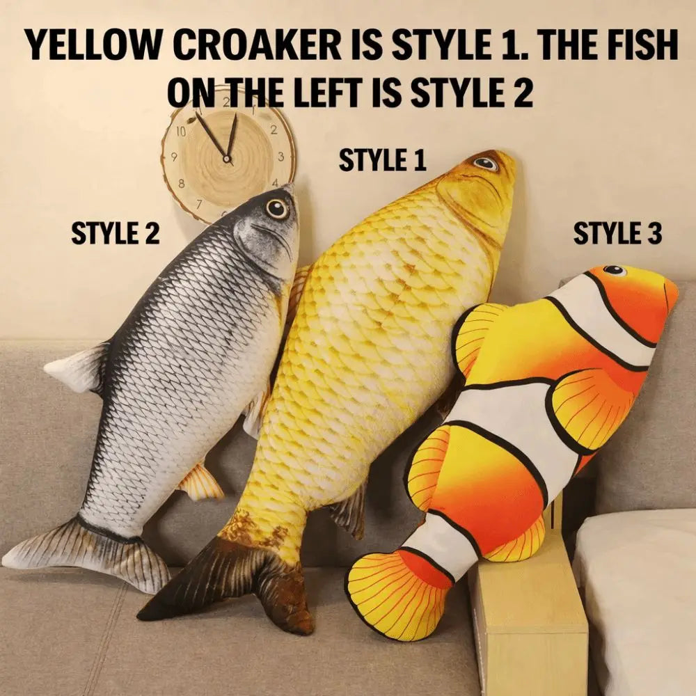 3D Realistic Fish Plush Toy Pillow – Soft Stuffed Cushion Fish Plush Pillow HIP
