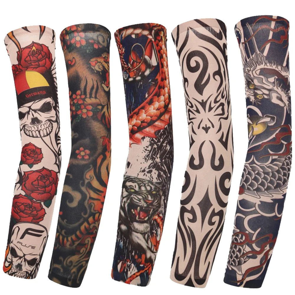 Flower Tattoo Arm Sleeves – UV Sun Protection, Men & Women UV Arm Sleeve HIP