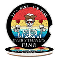 2-Pack Retro Skeleton Car Cup Holder Coasters – 2.56" Car Cup Holder Coasters HIP 1 Cork ceramics