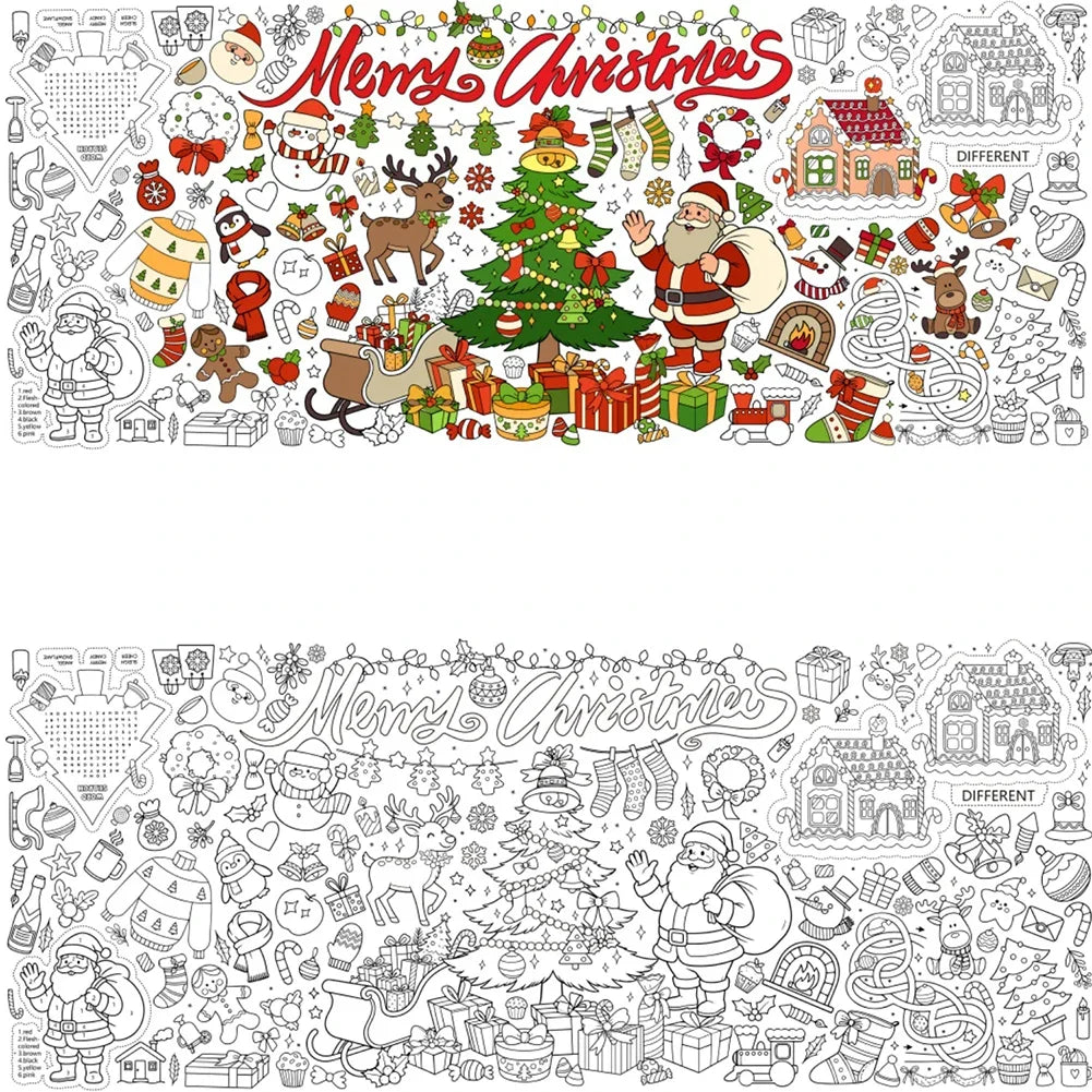 Halloween Christmas Thanksgiving Dinosaur Sports Large Drawing Mat Multi Theme DIY Coloring Tablecloth For Home & School HIP 1pc Tablecloth A