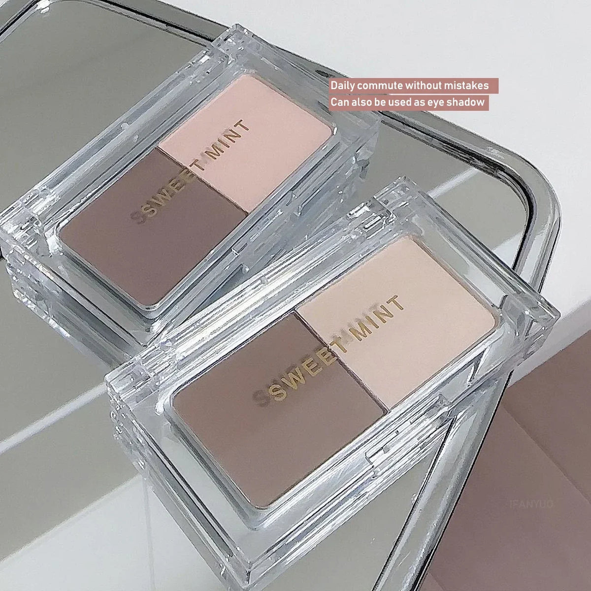 Two Colors Grey Nose Shadow Powder Matte Highlighting Contouring Platter Cheek Side V Face Matte Sculpting 2 in 1 Makeup Palette HIP