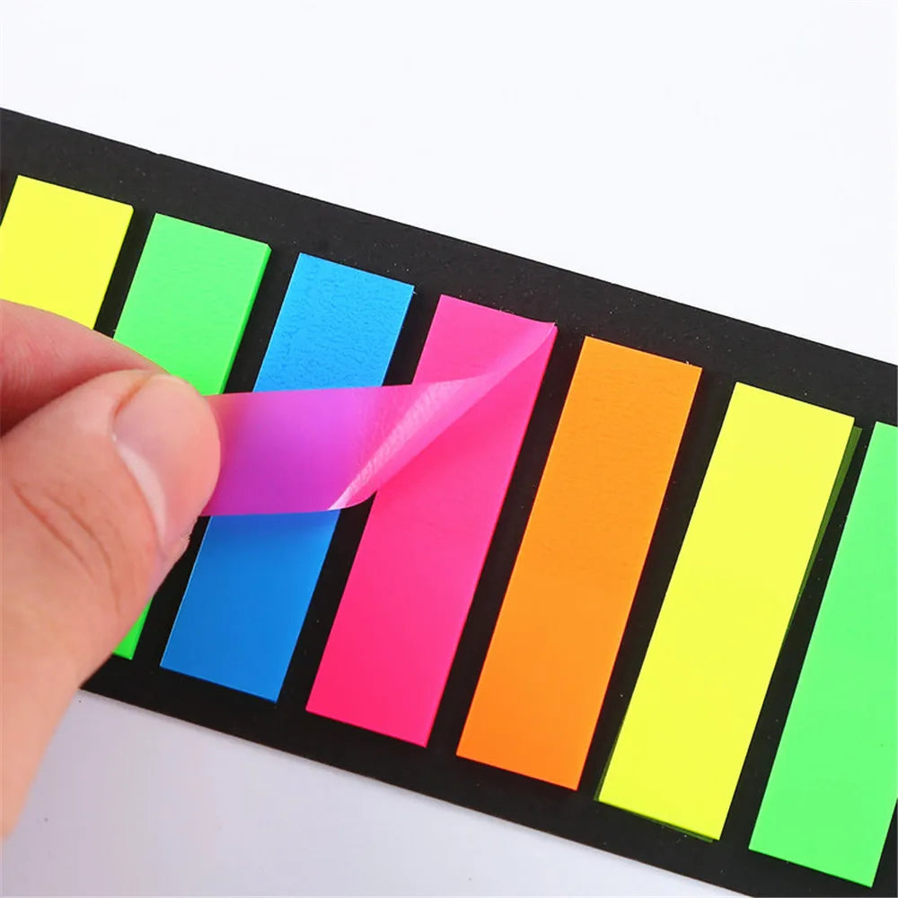 200Pcs Fluorescent Sticky Notes Bookmark Memo Sticker Pads Sticky Memo Pads HIP