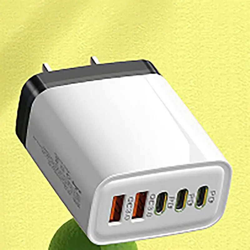 240W GaN 5-Port USB-C Fast Charger | PD & QC 3.0 Adapter GaN Wall Charger HIP White US