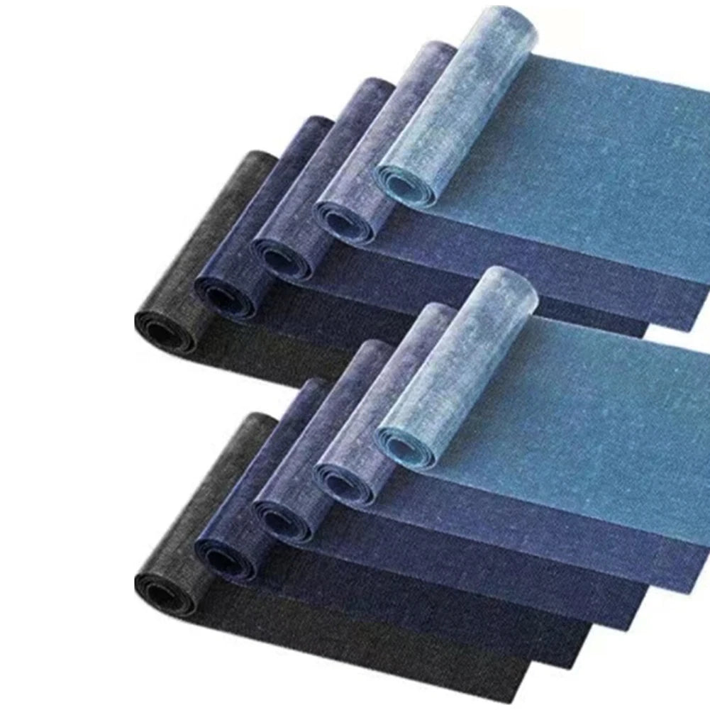 8cm x 51cm Jean Iron on Patches Rectangle Black Blue Patch For Inside and Outside Denim Garment Jacket Hole Repairing Decoration HIP