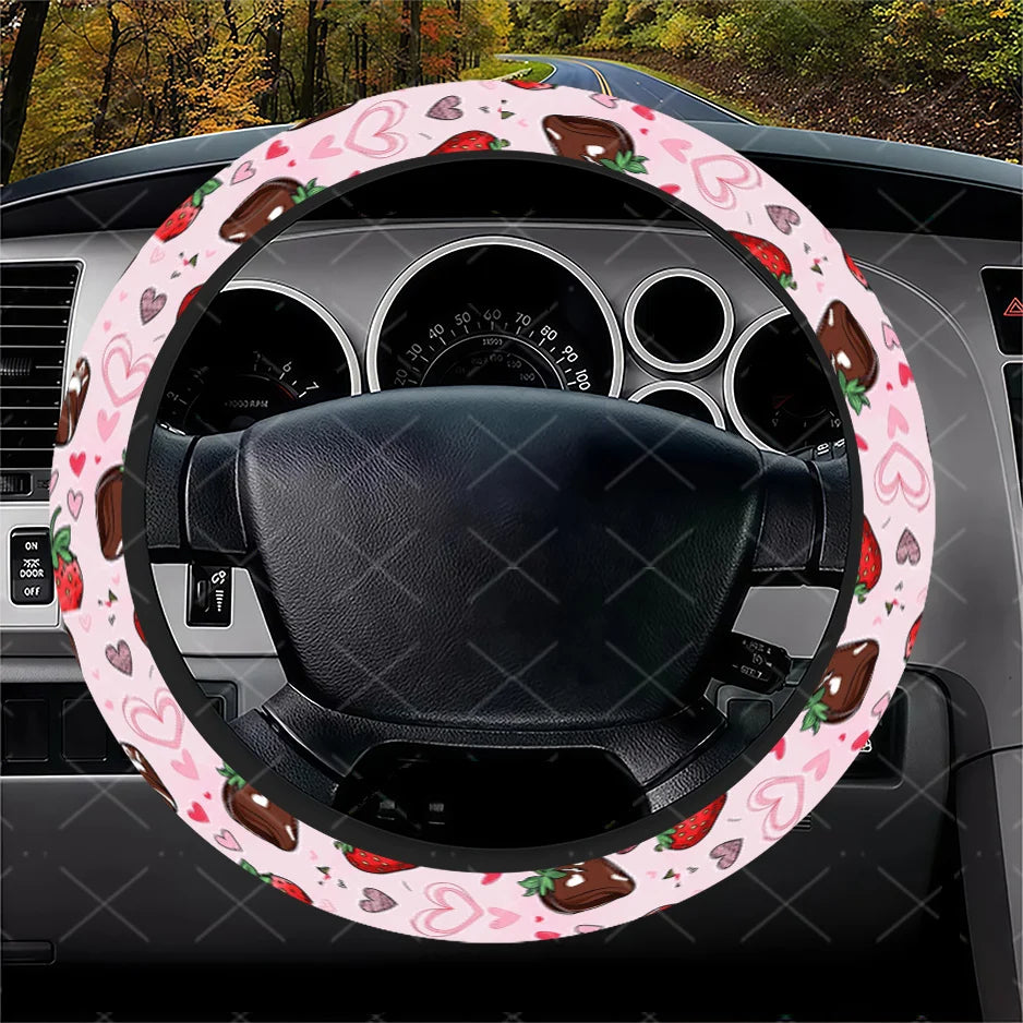 Strawberry & Chocolate Steering Wheel Cover – Cute Car Style Steering Wheel Cover HIP