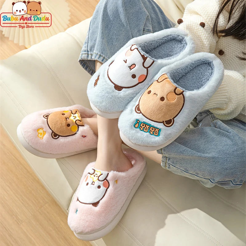 Bubu & Dudu Kawaii Panda Plush Slippers – Couples Gift Novelty Plush Slippers HIP