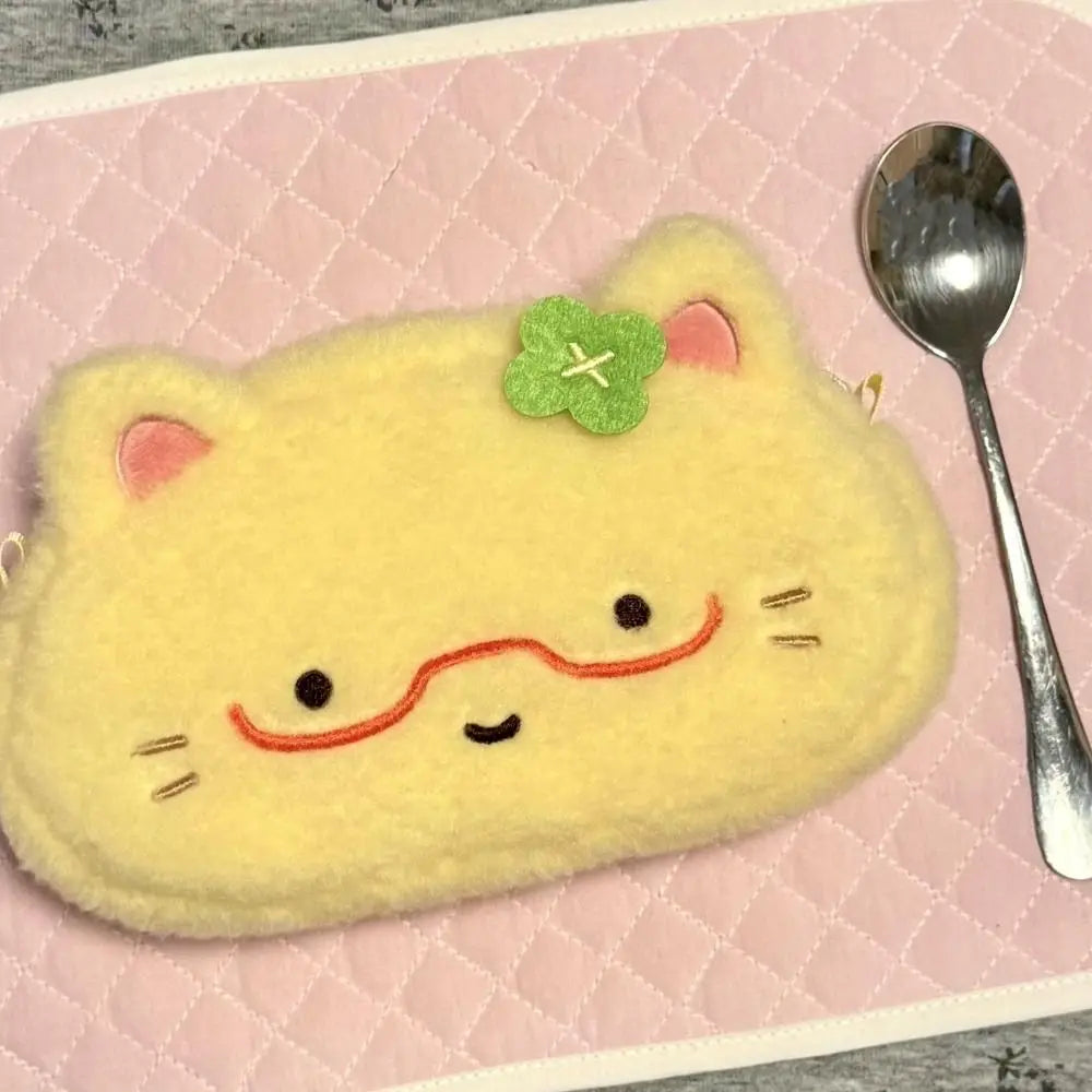 Cute Plush Kitten Pencil Case – Large Capacity Stationery Bag Plush Pencil Case HIP