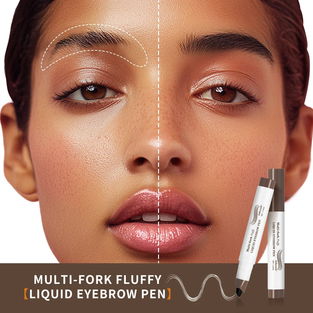 Long Lasting 4D Eyebrow Pen Multi Forks Liquid Pen Tip Fine Sketch Liquid Tattoo Brow Waterproof Precise Makeup HIP