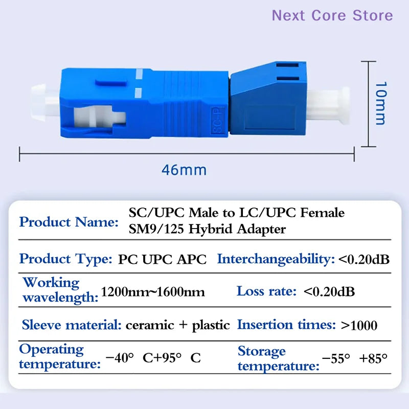 Male to LC Female Fiber Optic Hybrid Adapter Converter Fiber Optic Adapter HIP