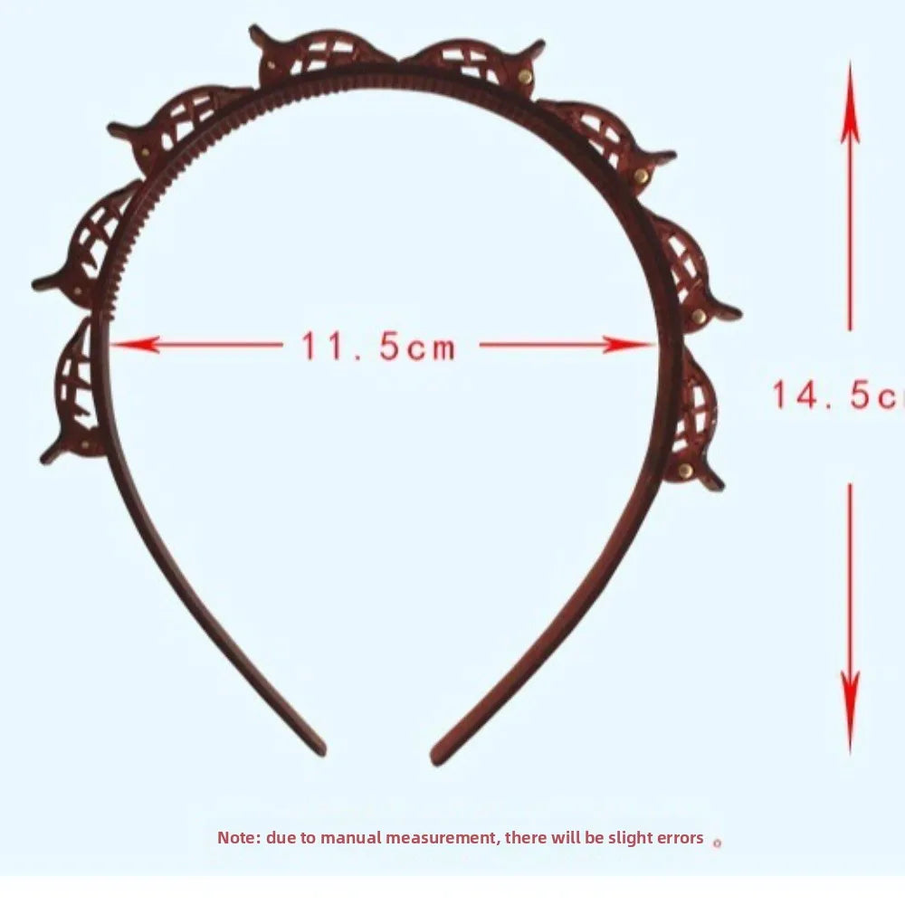 Adjustable Bangs Headband with 8 Clips – Multi-Layer Braid Tool Hair Styling Headband HIP