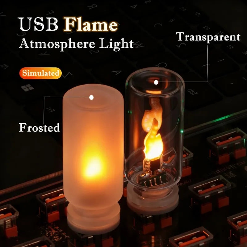 USB LED Flickering Flame Candle Night Light – Touch Control LED Flame Night Light HIP