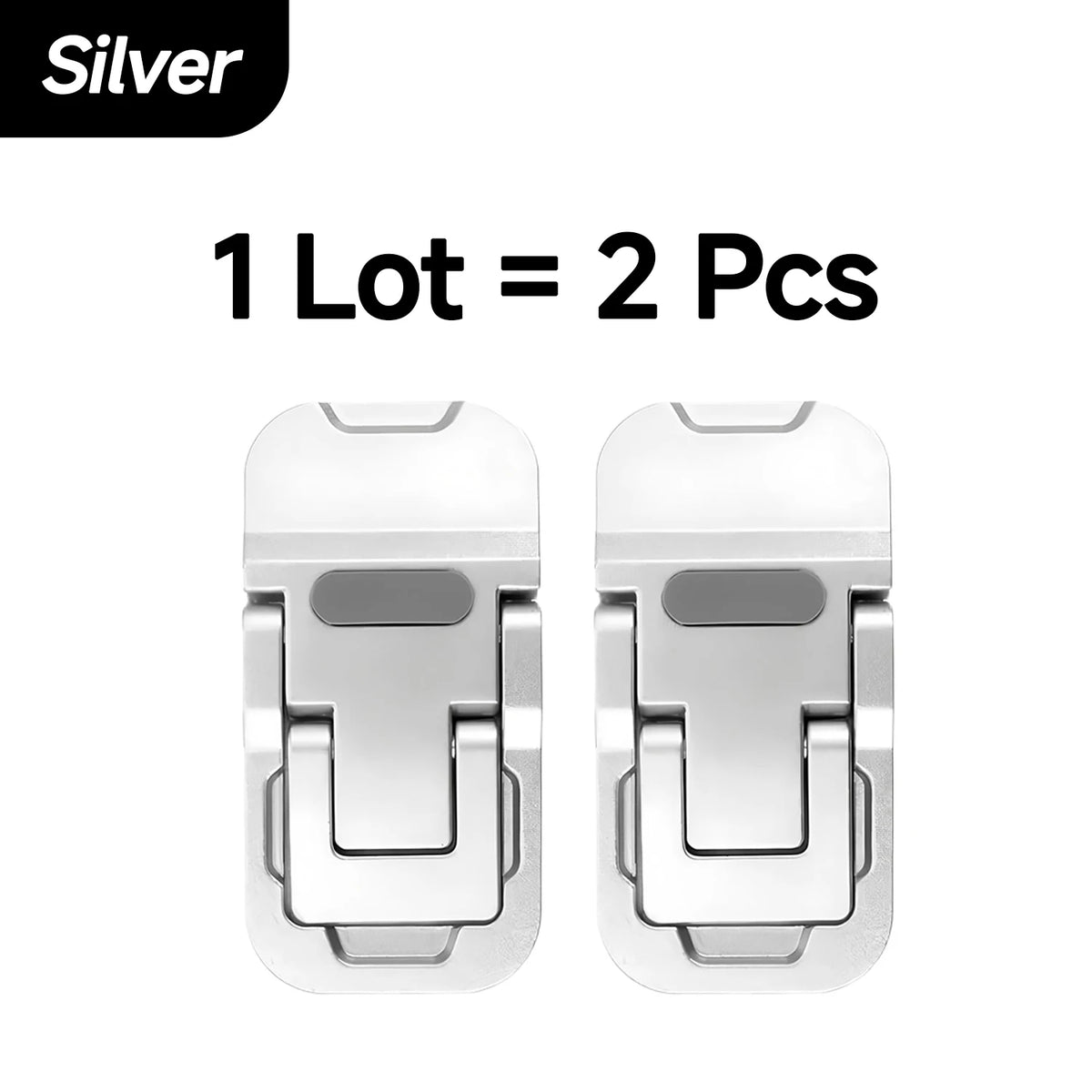 2-Pack Adjustable Phone Ring Stand & Self-Adhesive Grip Holder Phone Ring Stand HIP Silver