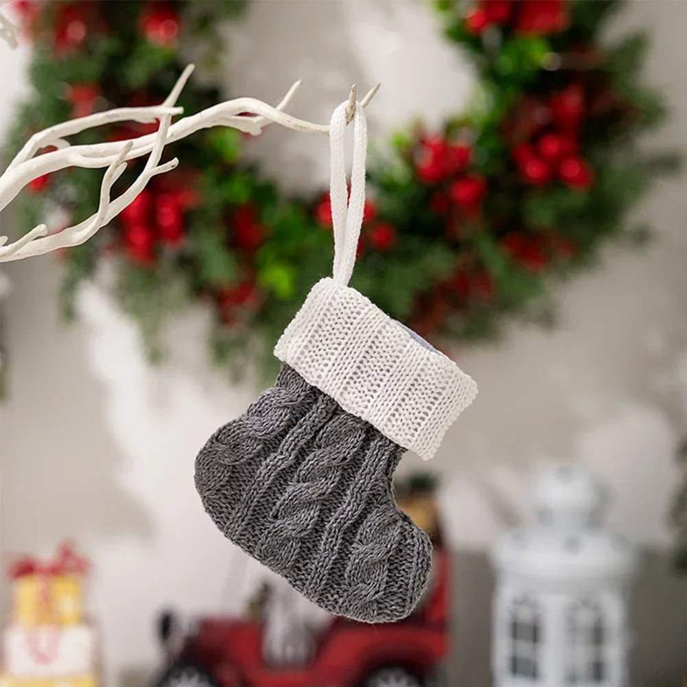 Christmas Knitted Socks Red Green Christmas Tree Christmas Home Decoration 2025 Christmas Tree Decor Gift Christmas Gift 2026 HIP
