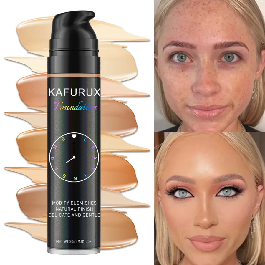 8 colors Liquid Foundation Effective Concealer Waterproof Sweat-resistant Face Korean Makeup Porfession Face Base Cosmetics Gift HIP