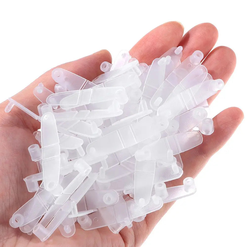 100-Pack Transparent Plastic Keychain Folding Clips | Bulk Pack Keychain Clips HIP 1