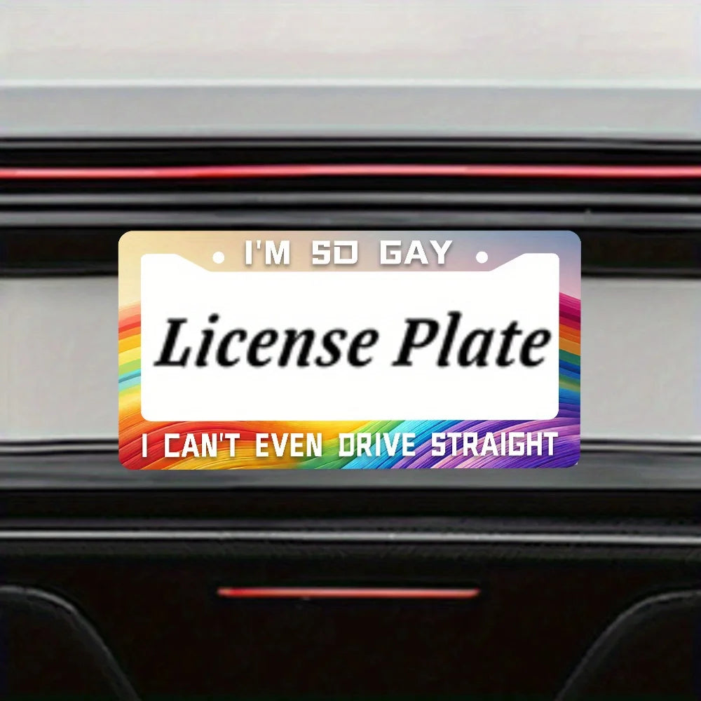 2-Pack Gay Pride Rainbow License Plate Frames – Funny Car Décor Novelty License Plate Frame HIP