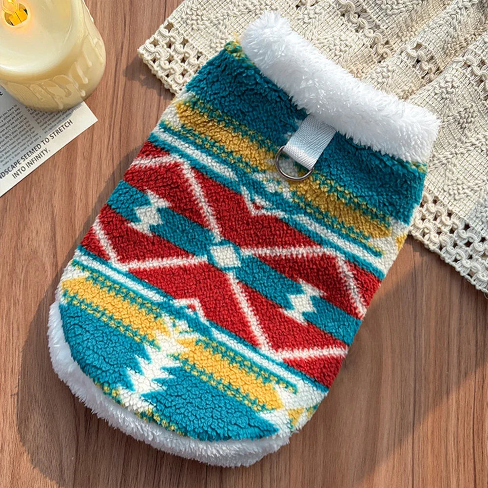 Medium Large Dogs Pullover Sweatshirt Print Fleece Cat Pet Clothes Hoodie XL-8XL Winter Warm Soft Puppy Knit Pattern Plush Vest HIP 01 6XL