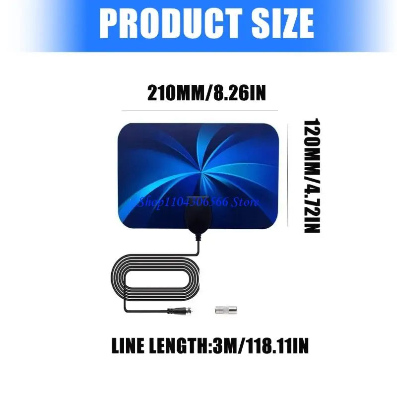 Portable 4K HDTV Antenna – 360° Reception, 50-Mile Range HDTV Antenna HIP