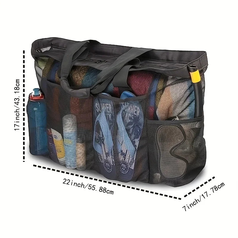 Extra Large Waterproof Beach Bag – Foldable Tote with Pockets Beach Tote Bag HIP