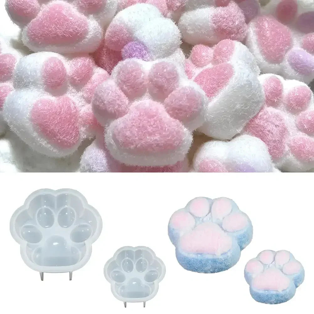 10/13.5cm Cat Paw Candle Mold Scented Silicone Mould DIY Handmade Candle Material Cake Soap Resin Mold Candle Making Supplie HIP