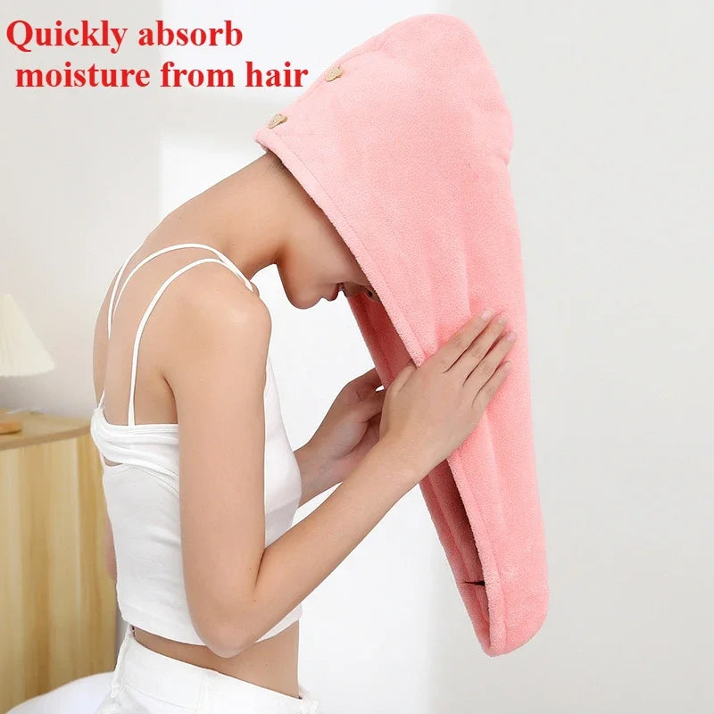 Microfiber Hair Towel Wrap – Quick Dry Absorbent Turban Microfiber Hair Towel HIP