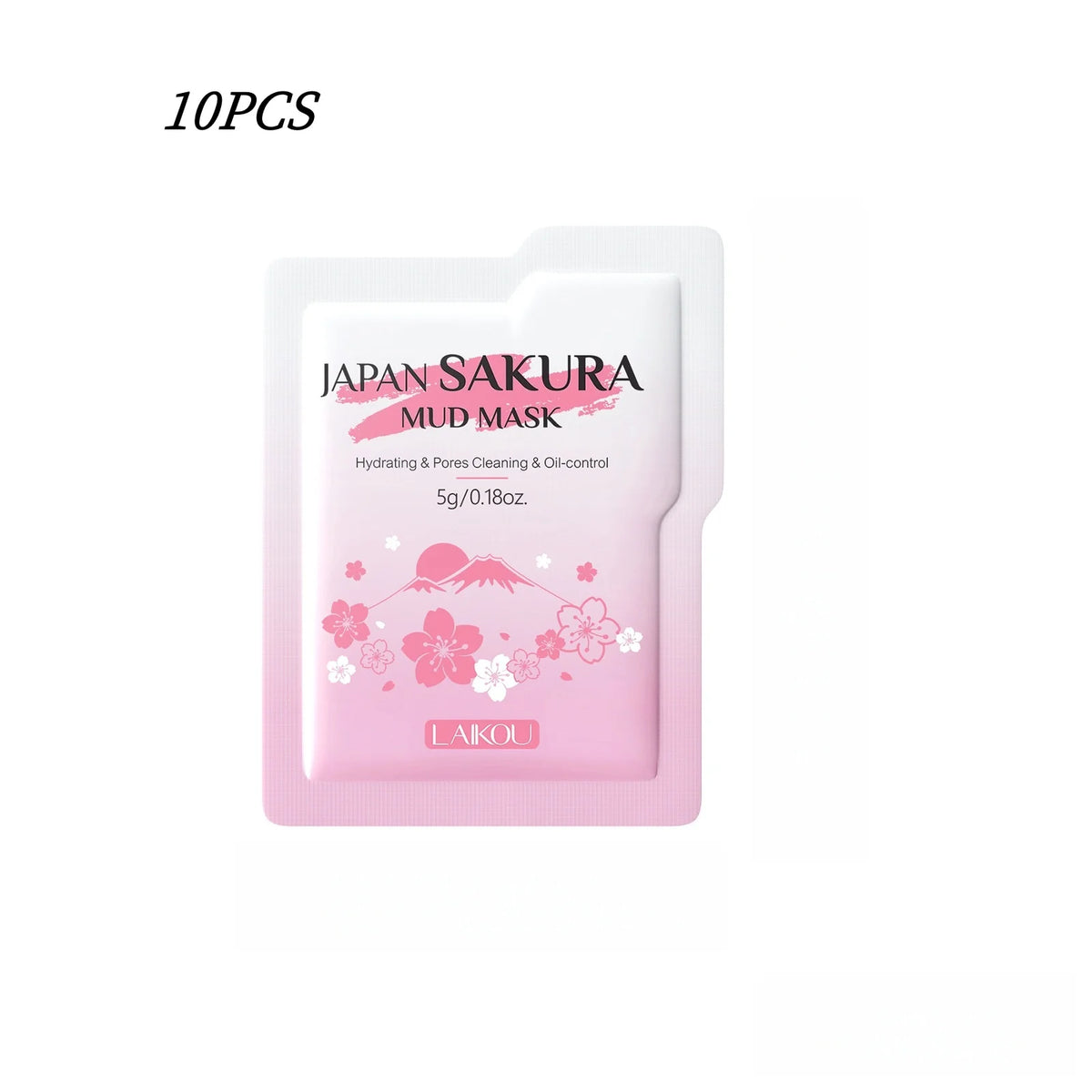 LAIKOU Sakura Eggplant Mud Mask 10pc – Pore Minimizer Clay Mud Face Mask HIP LK98797
