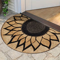 Retro Sunflower Semi-Circular Non-Slip Washable Floor Mat Semi-Circular Floor Mat HIP 1 60x90cm-Felt