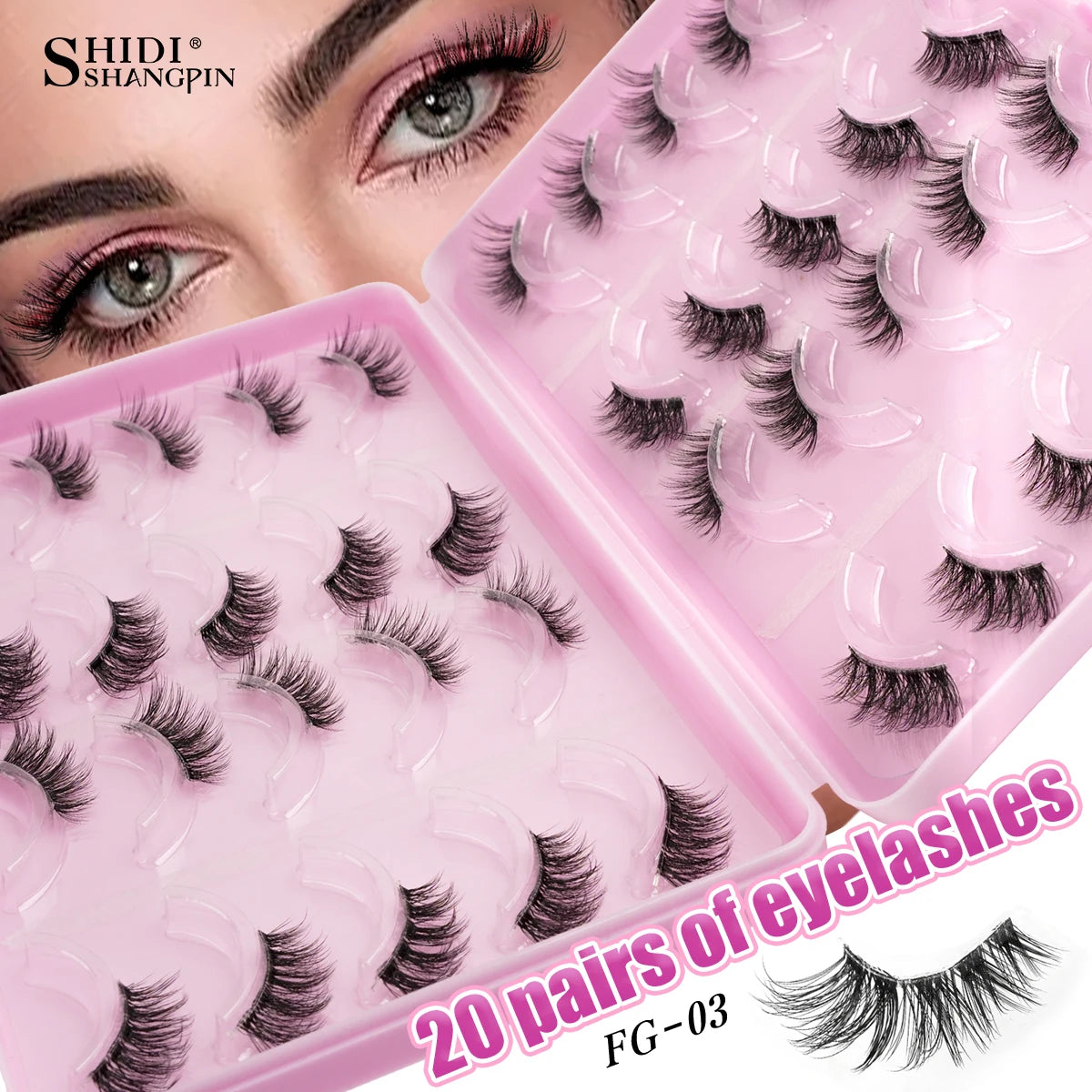 YSDO New Half Lashes 20 Pairs Soft Natural False Eyelashes Wispy Short Style Lash Volume Fluffy 3D Mink Eyelashes Cilios Makeup HIP