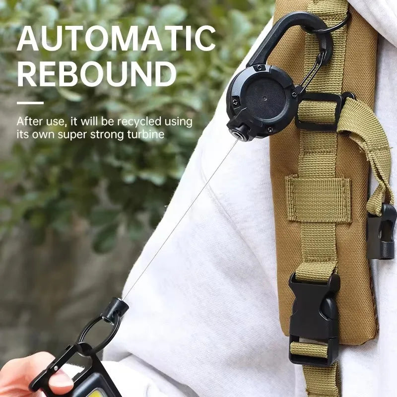 Retractable Carabiner Key Chain – 60cm Wire Rope Snap Clip Retractable Key Clip HIP