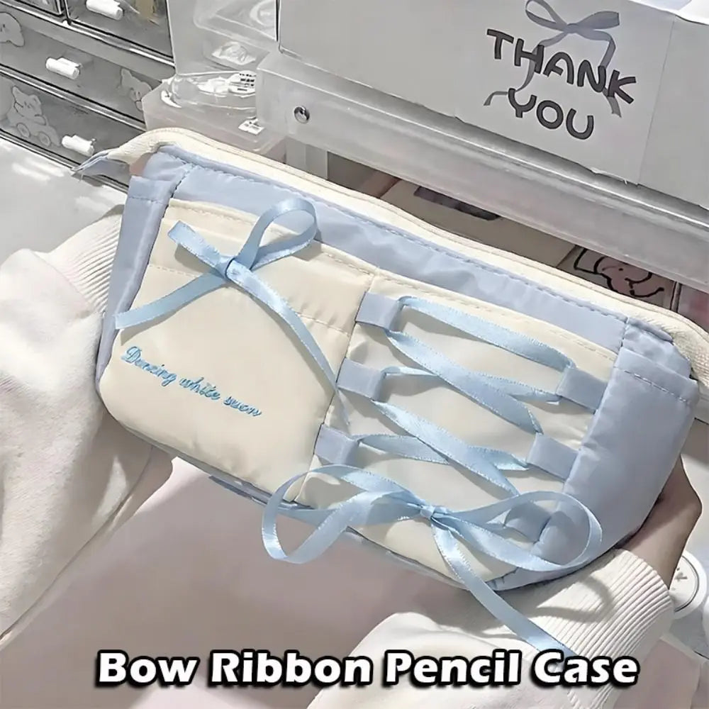 Blue Ballet Bow Pencil Case – Large Capacity Pen Bag Pencil Case HIP