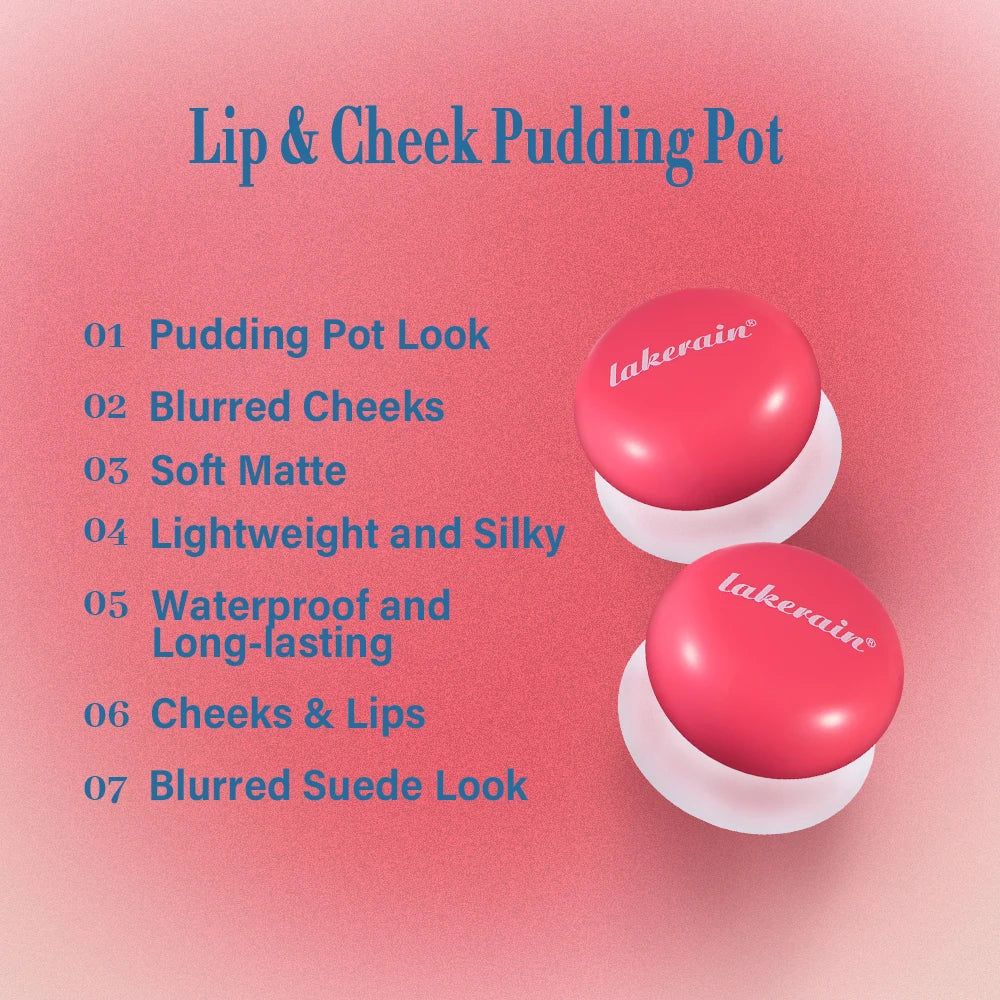 Lip&Cheek Blurry Pudding Pot Blushed Moment Blur blush Baby Makeup 5g Blush Buildable Lightweight Multi-Use Soft Matte Finish HIP