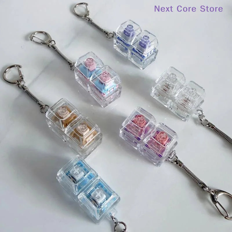 Crystal Keycap Clicker Keychain – Fidget Keyboard Toy Fidget Clicker Keychain HIP