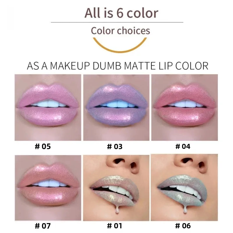 Handaiyan Glitter Lip Gloss – Shimmer Liquid Glaze, 6 Shades Glitter Lip Gloss HIP