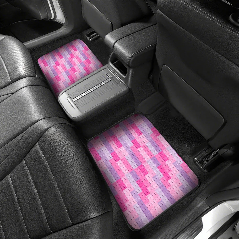 Pink Purple Crystal Fleece Car Floor Mats – Soft Non-Slip Car Floor Mats HIP