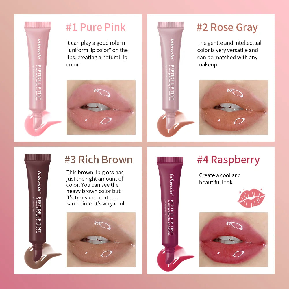 4 Colors Lip Glosses Plump Moisturizing Lip Glaze Essence Gel Oil Long Lasting Nourishing Lipstick Care Products for Women Girls HIP
