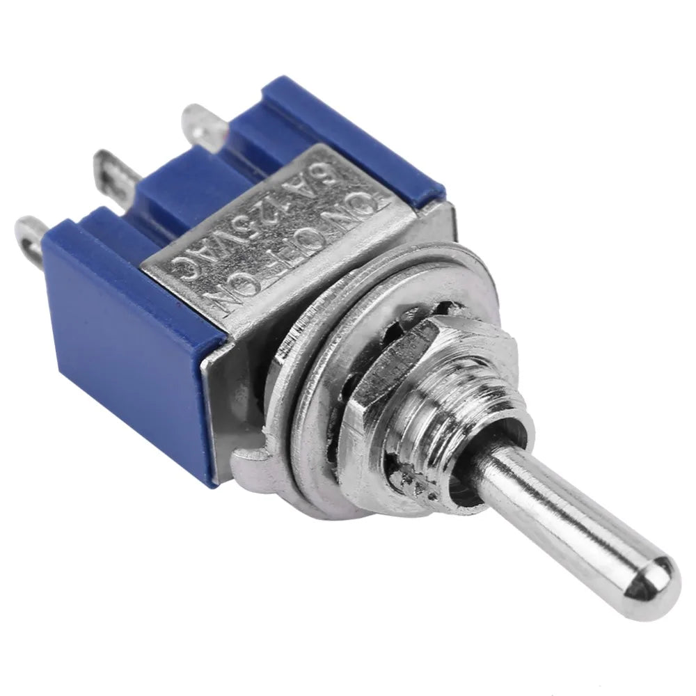 10-Pack SPDT Mini Toggle Switch 3-Pin ON/OFF/ON 6A 125VAC Mini Toggle Switch HIP