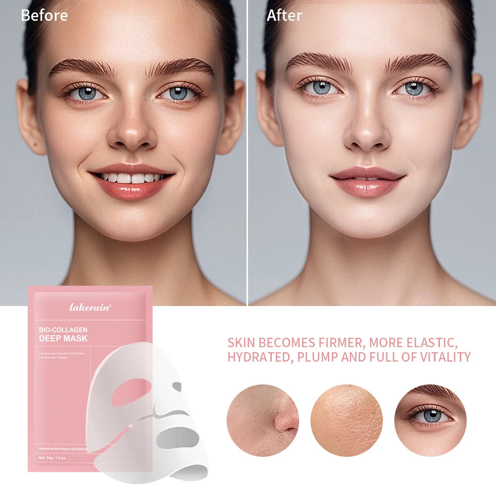 Bio-Collagen Real Deep Mask Supplement Collagen Hydrating Overnight Hydrogel Mask Elasticity Improvement Pore Minimizing Firming HIP