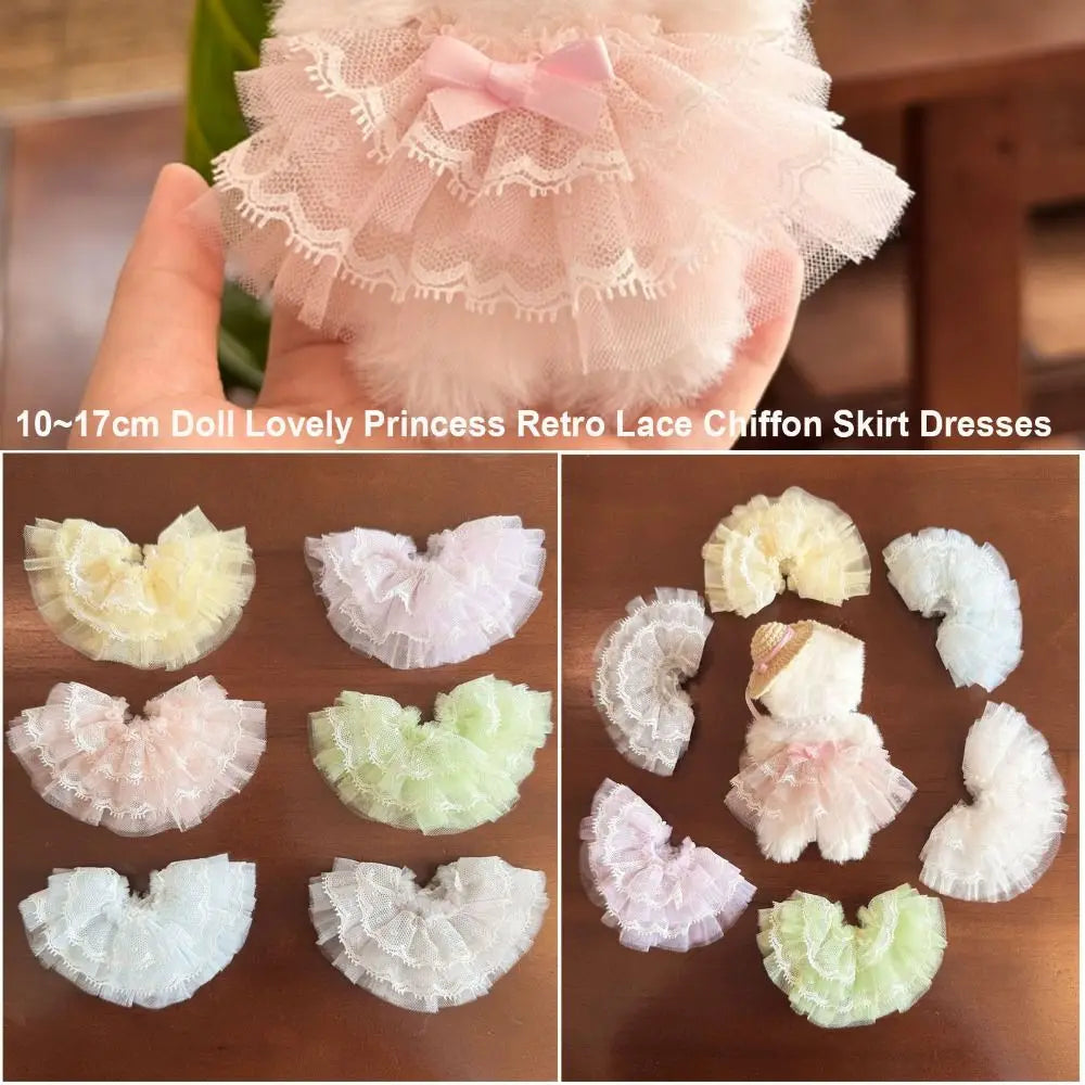 Retro Lace Princess Doll Skirt – Fits 10–17cm BJD Dolls Doll Clothing Accessory HIP
