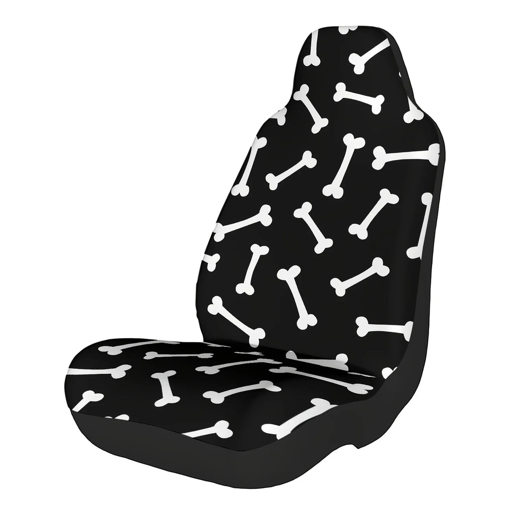 Black & White Bone Print Car Seat Covers – 2-Piece Set Car Seat Covers HIP