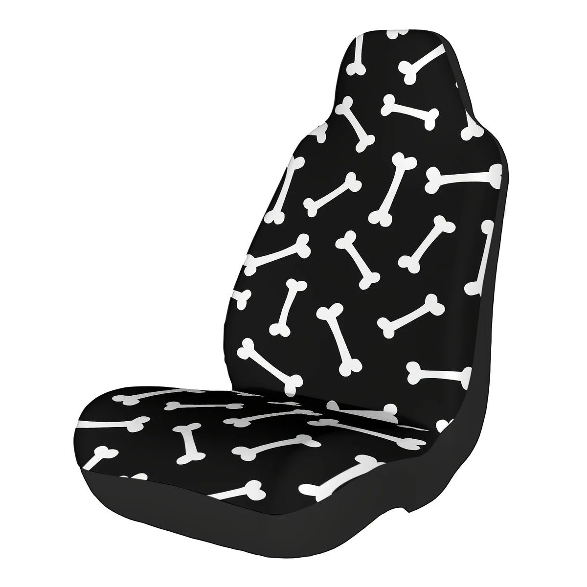 Black & White Bone Print Car Seat Covers – 2-Piece Set Car Seat Covers HIP