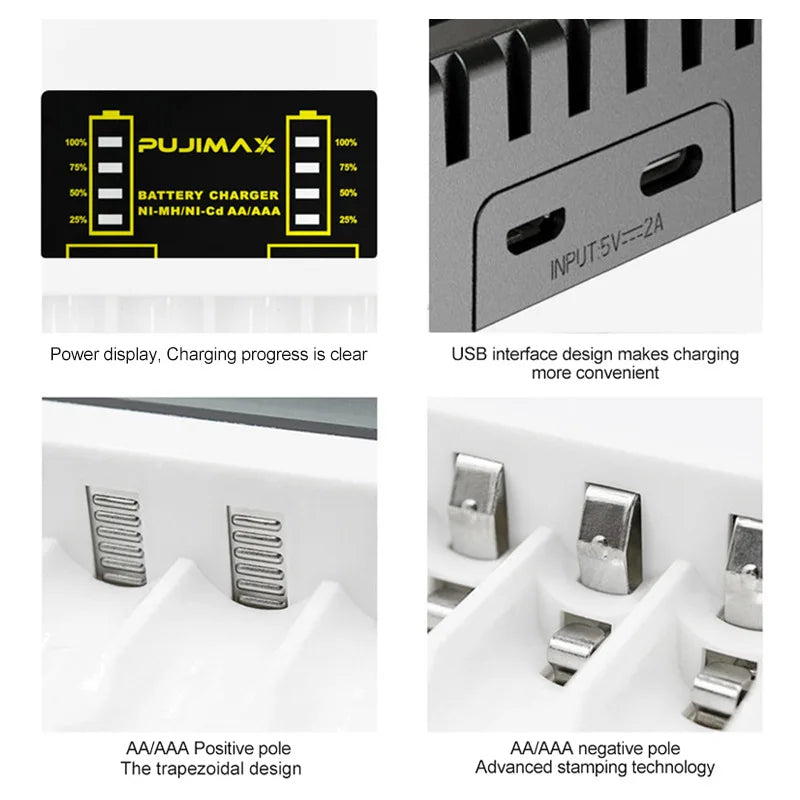 4-Slot USB Intelligent AA AAA Ni-MH Ni-Cd Battery Charger Battery Charger HIP