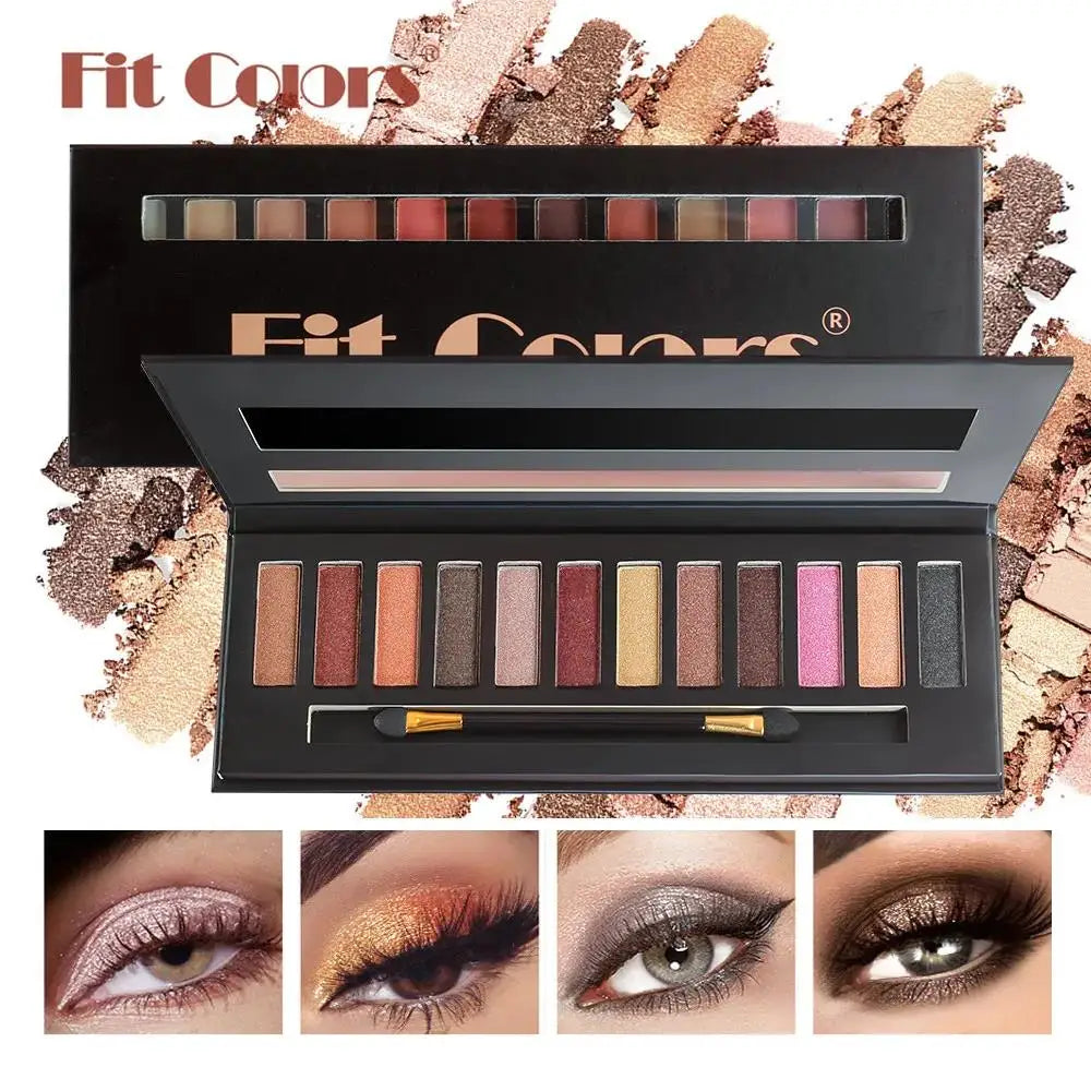 Fit Colors 12-Shade Eyeshadow Palette – Blush & Contour Kit Eyeshadow Palette HIP