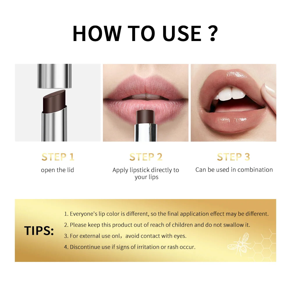 Honey Lipstick Long Lasting Moisturizing Natural Lip Plumper Makeup Lip Plumping Gloss Cosmetics Exfoliating for Lip HIP