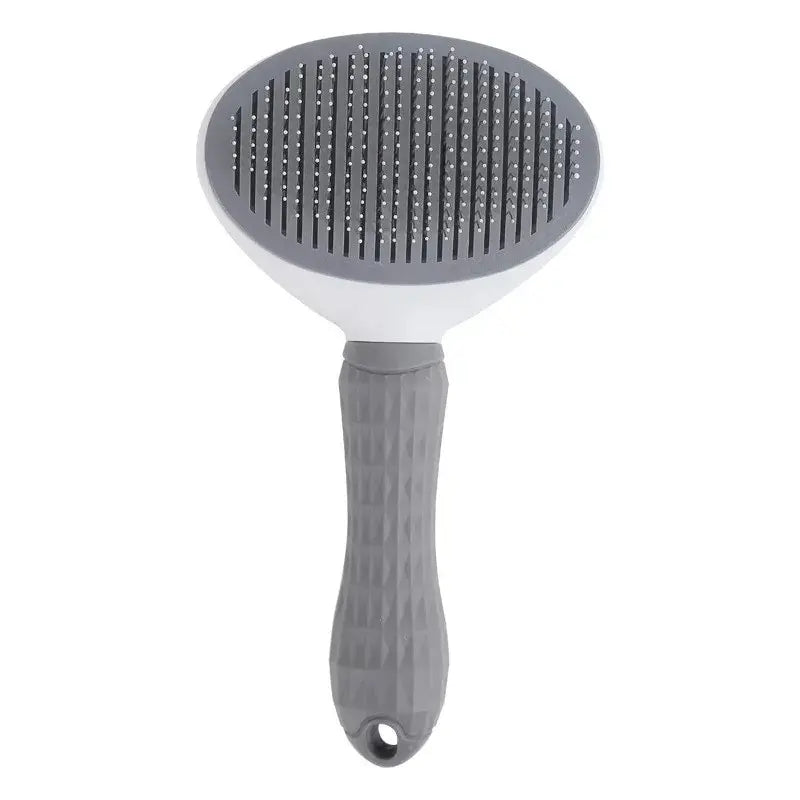 One-Click Self-Cleaning Pet Slicker Brush for Dogs & Cats Pet Grooming Brush HIP C791-Gray 1pcs