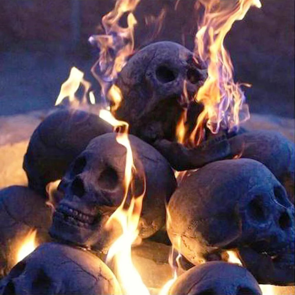 Hot Halloween Simulation Ceramic Skull Heads Skeleton Props Fireplace BBQ Ceramic Ornaments Halloween Ghost Festival Party Decor HIP