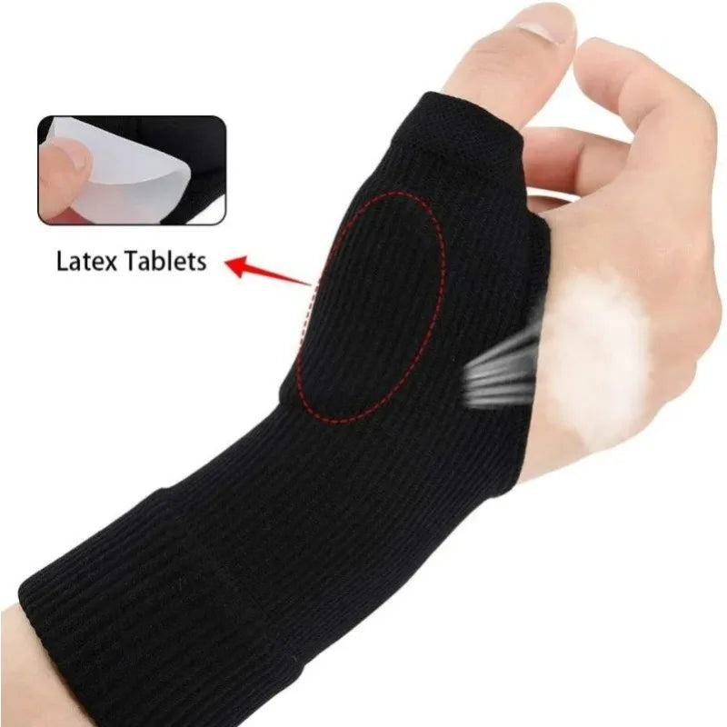 Fingerless Compression Gloves – Wrist Brace & Gel Thumb Pads Wrist Compression Glove HIP
