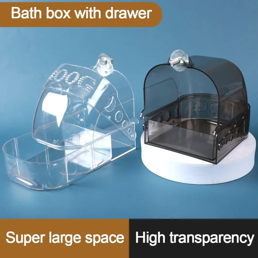 Wall-Mount Parrot Bath Tub – Drawer Style Bird Bath Box Bird Bath Box HIP