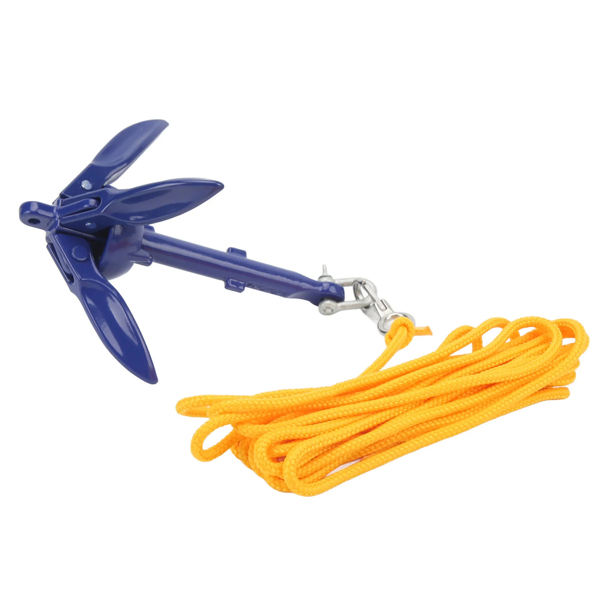 Marine Anchor Blue Aluminium Foldable Boat Kayak Anchor with Yellow Rope for Fishing Tools HIP