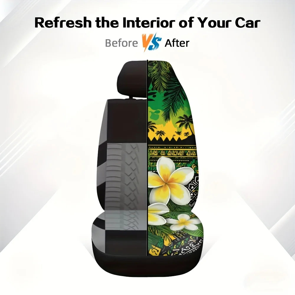 Hawaiian Plumeria Car Seat Covers – 2-Pack, All Season Car Seat Covers HIP